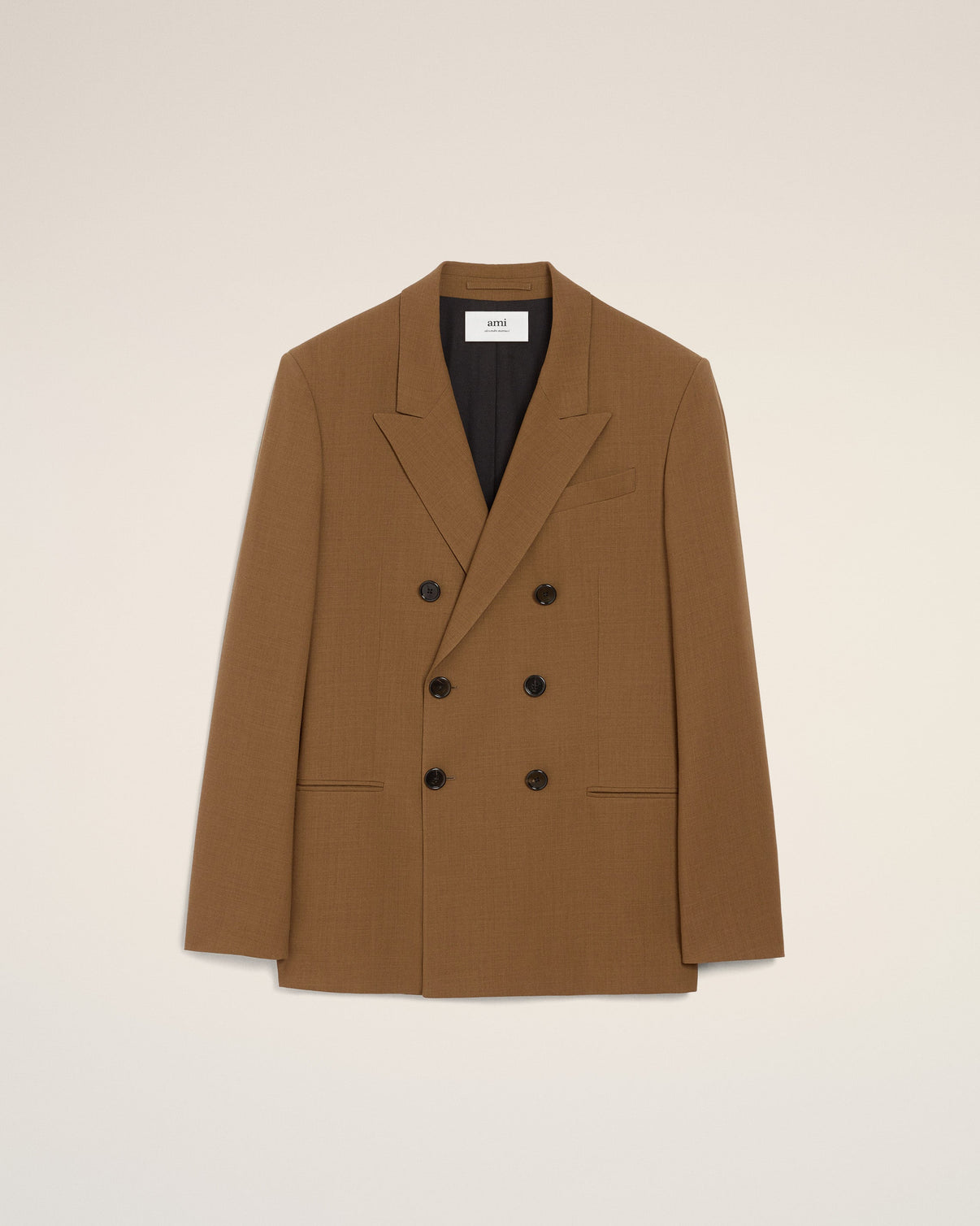 Brown Wool Double Breasted Jacket
