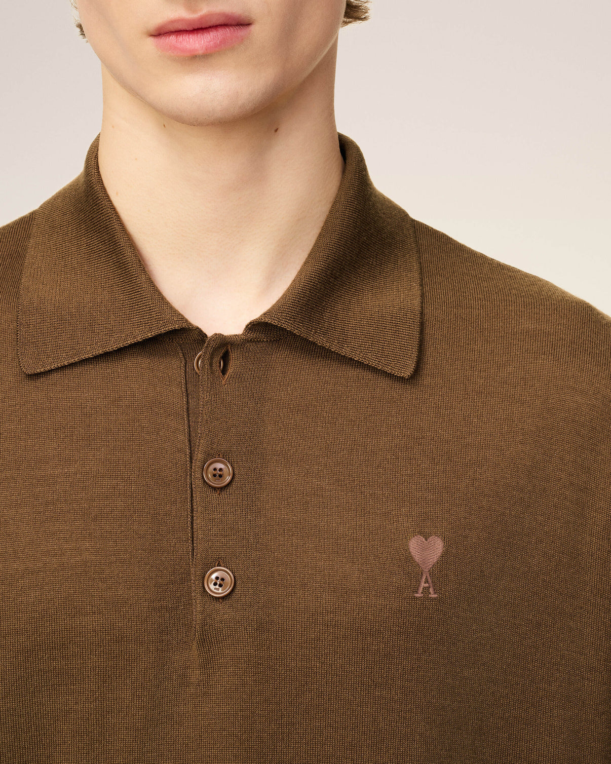 Brown Wool Polo