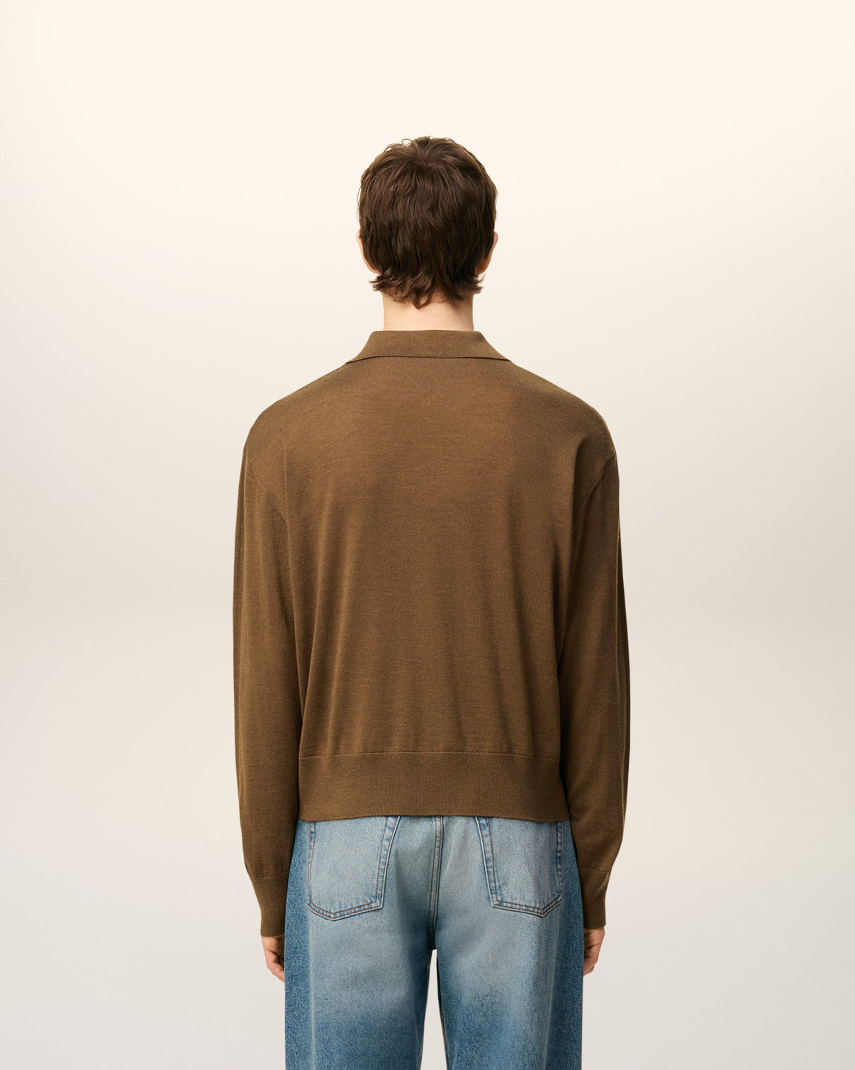 Brown Wool Polo