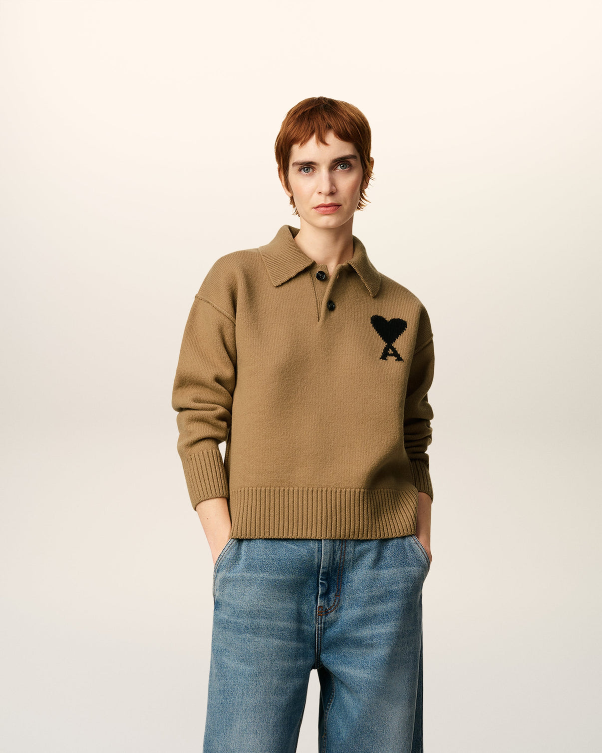 Brown Wool Polo