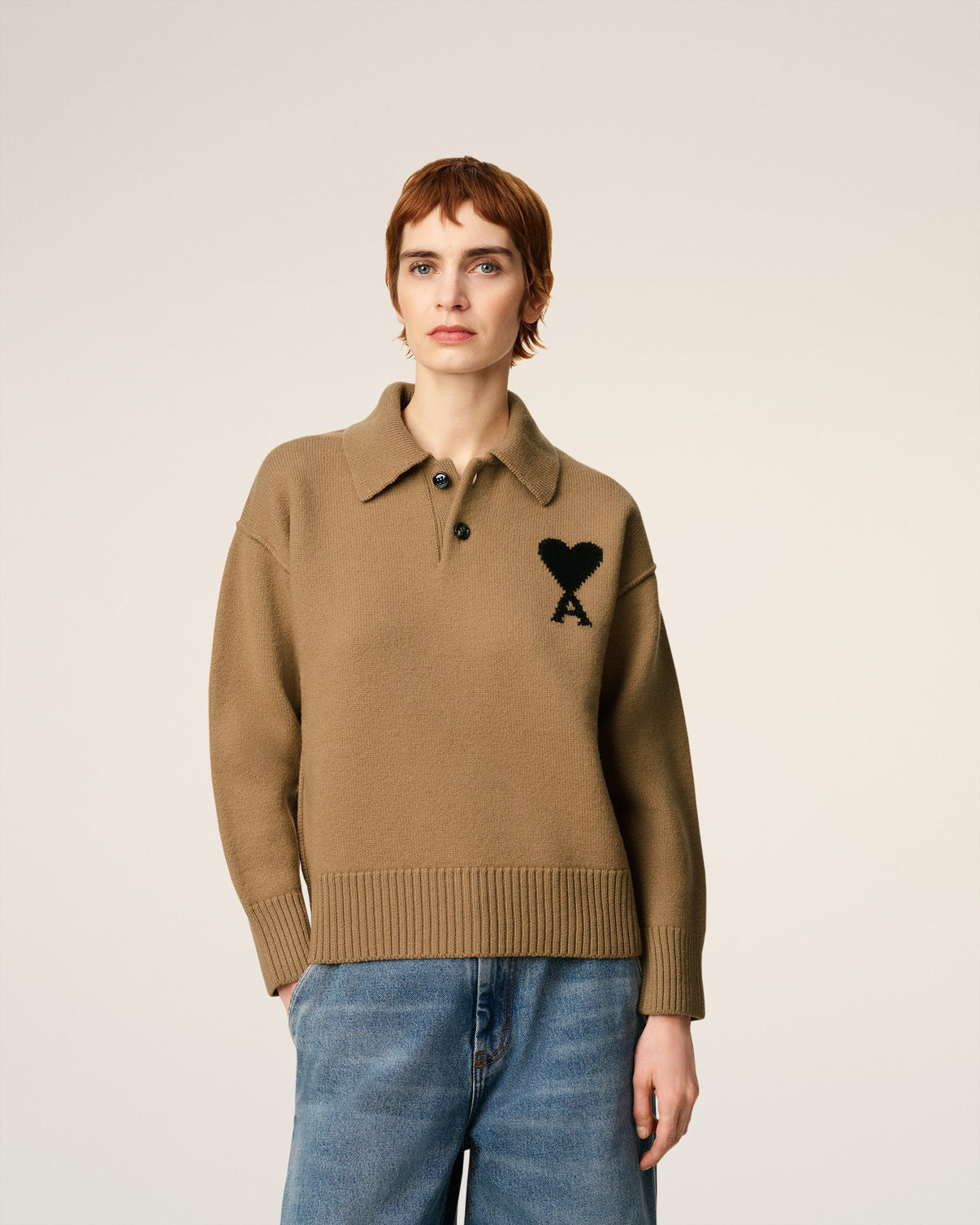Brown Wool Polo