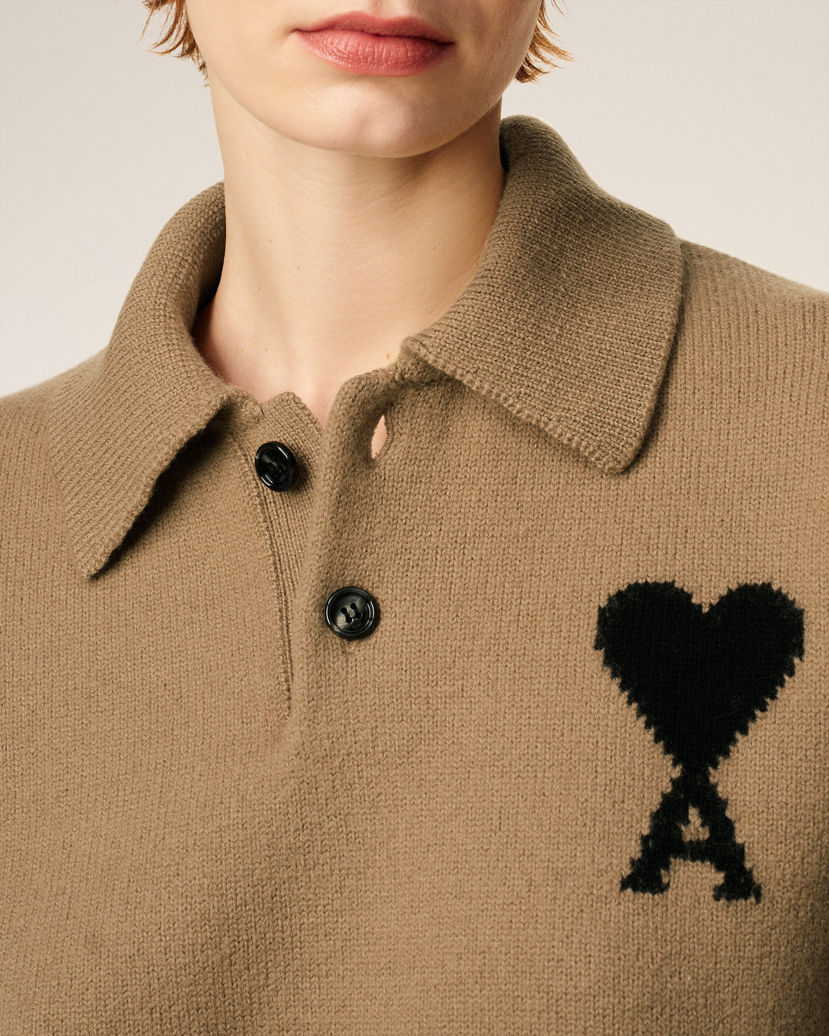 Brown Wool Polo
