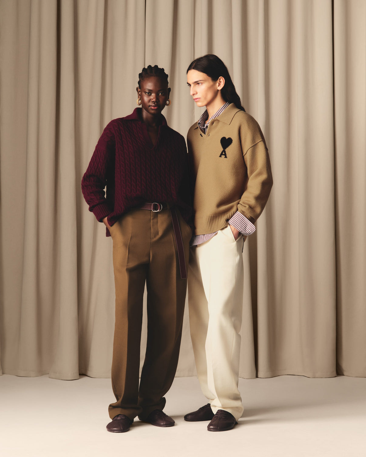 Brown Wool Polo