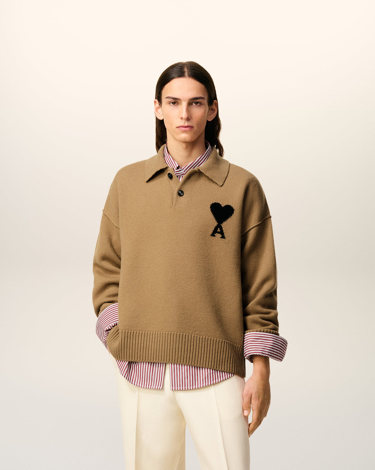 Brown Wool Polo