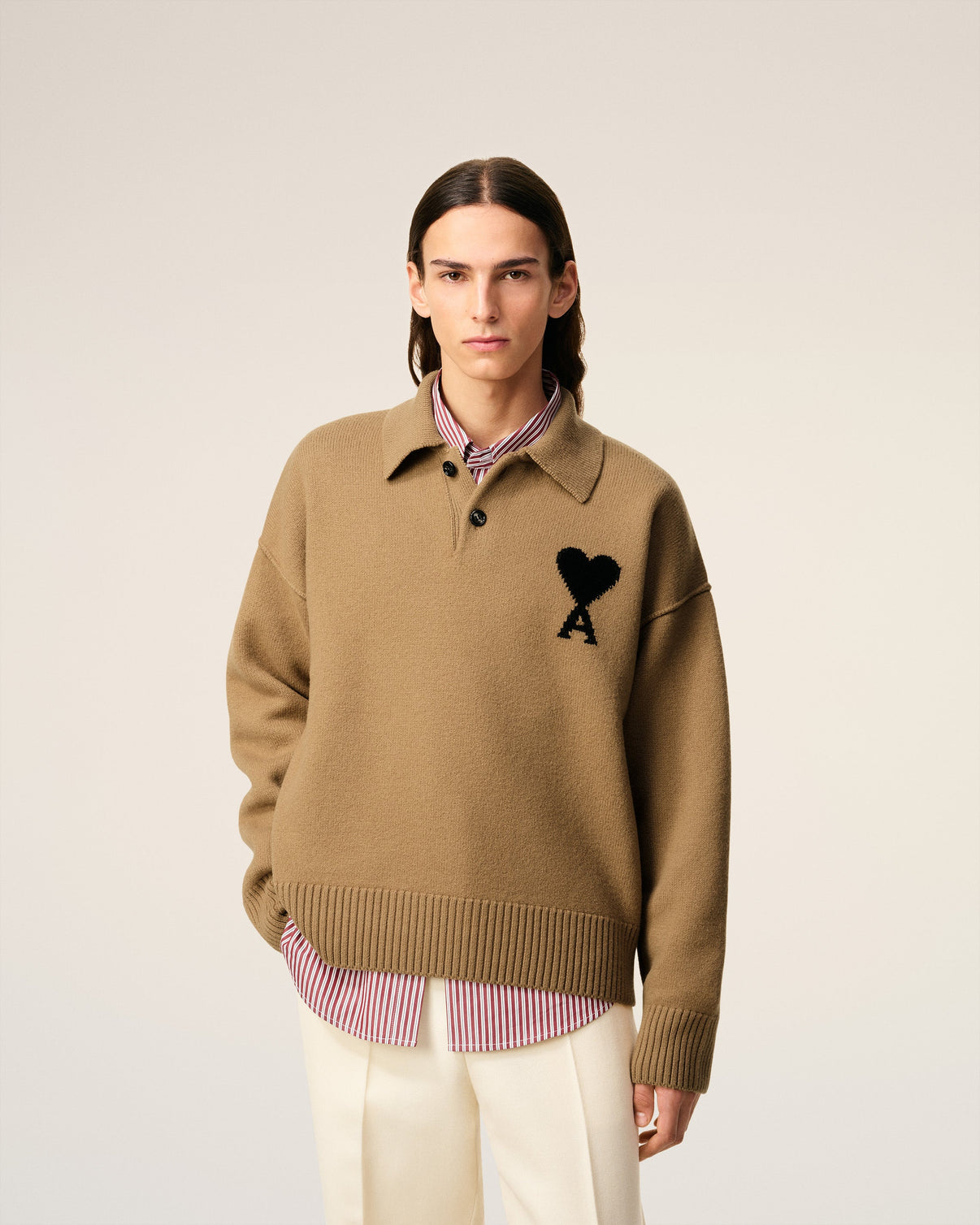 Brown Wool Polo