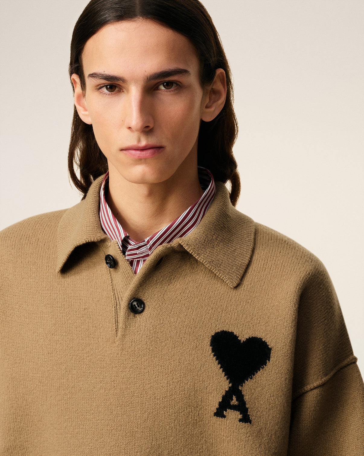 Brown Wool Polo