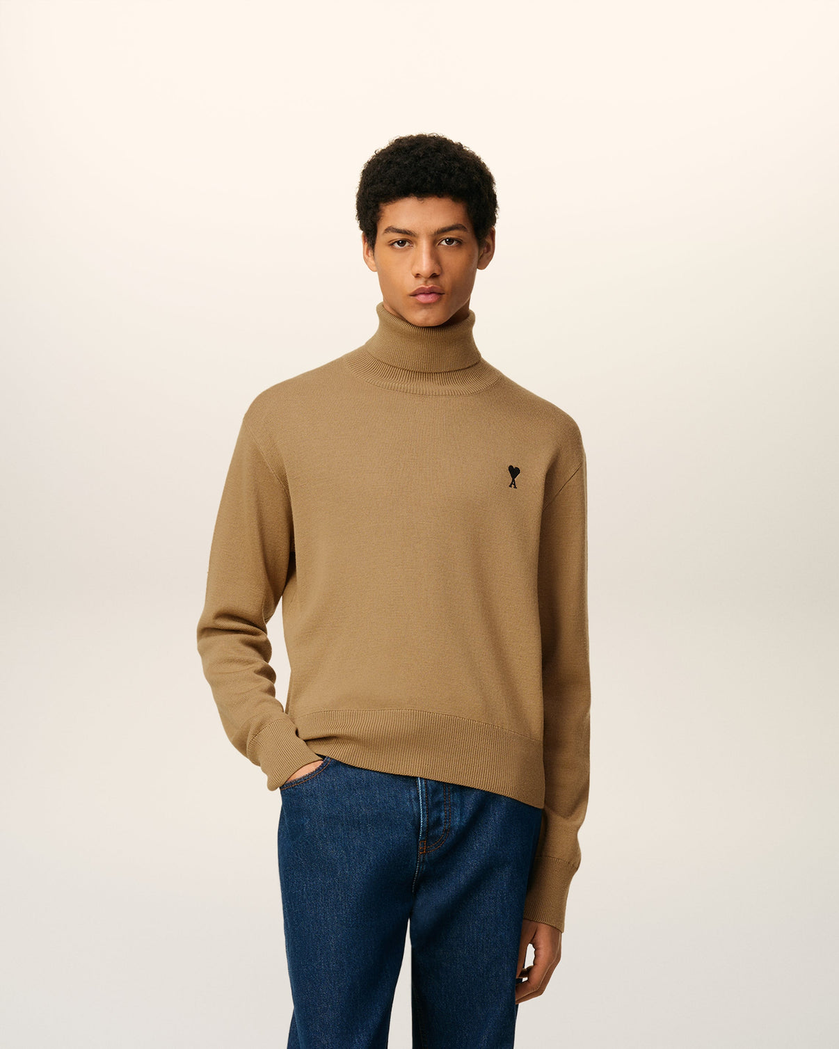 Brown Wool Turtle Neck Sweater