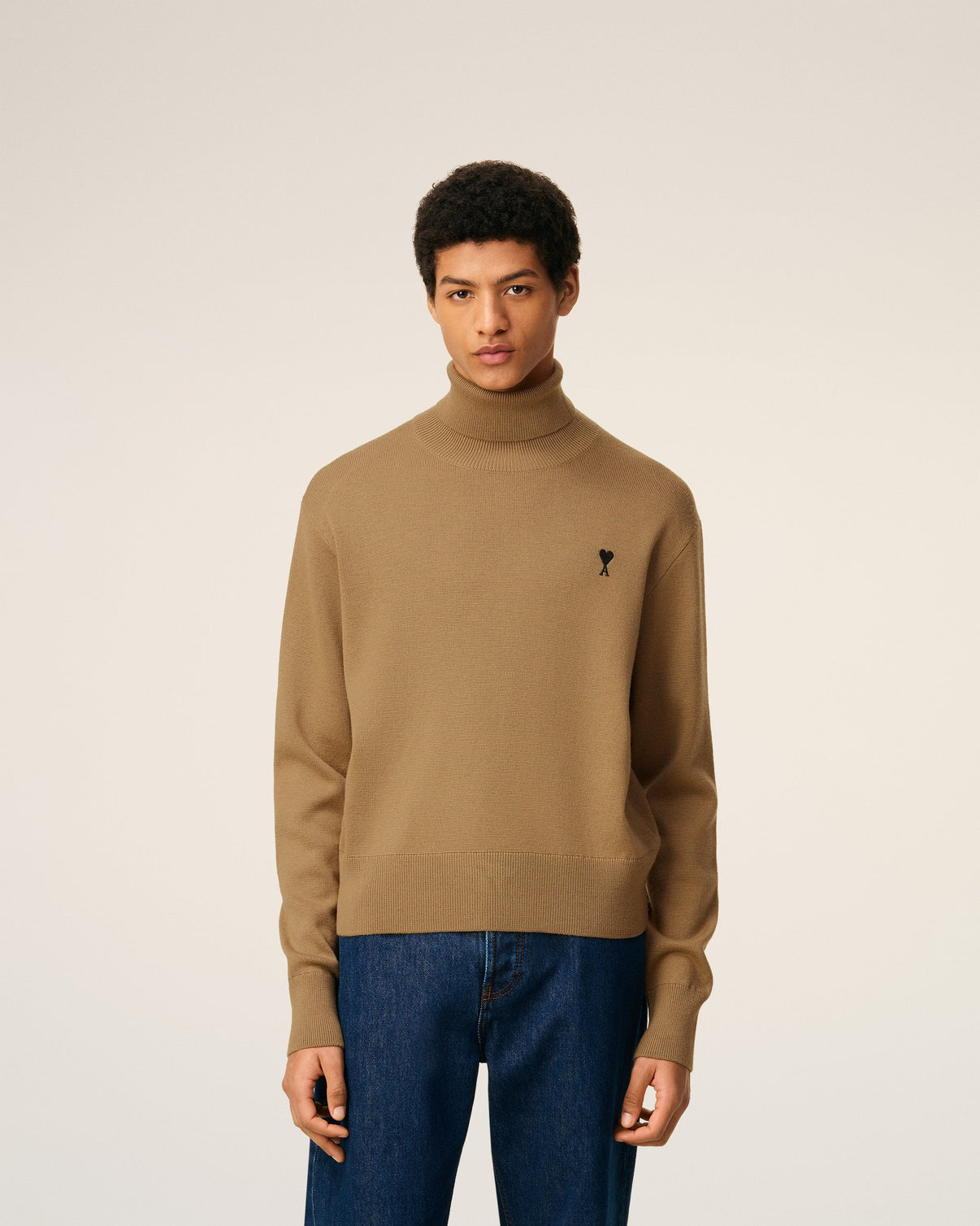 Brown Wool Turtle Neck Sweater