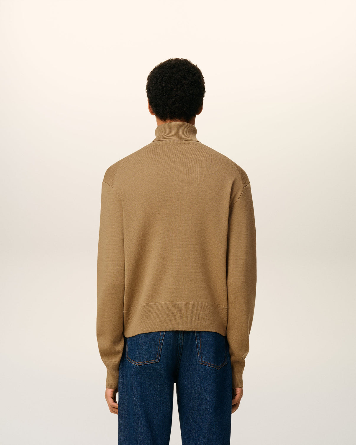 Brown Wool Turtle Neck Sweater