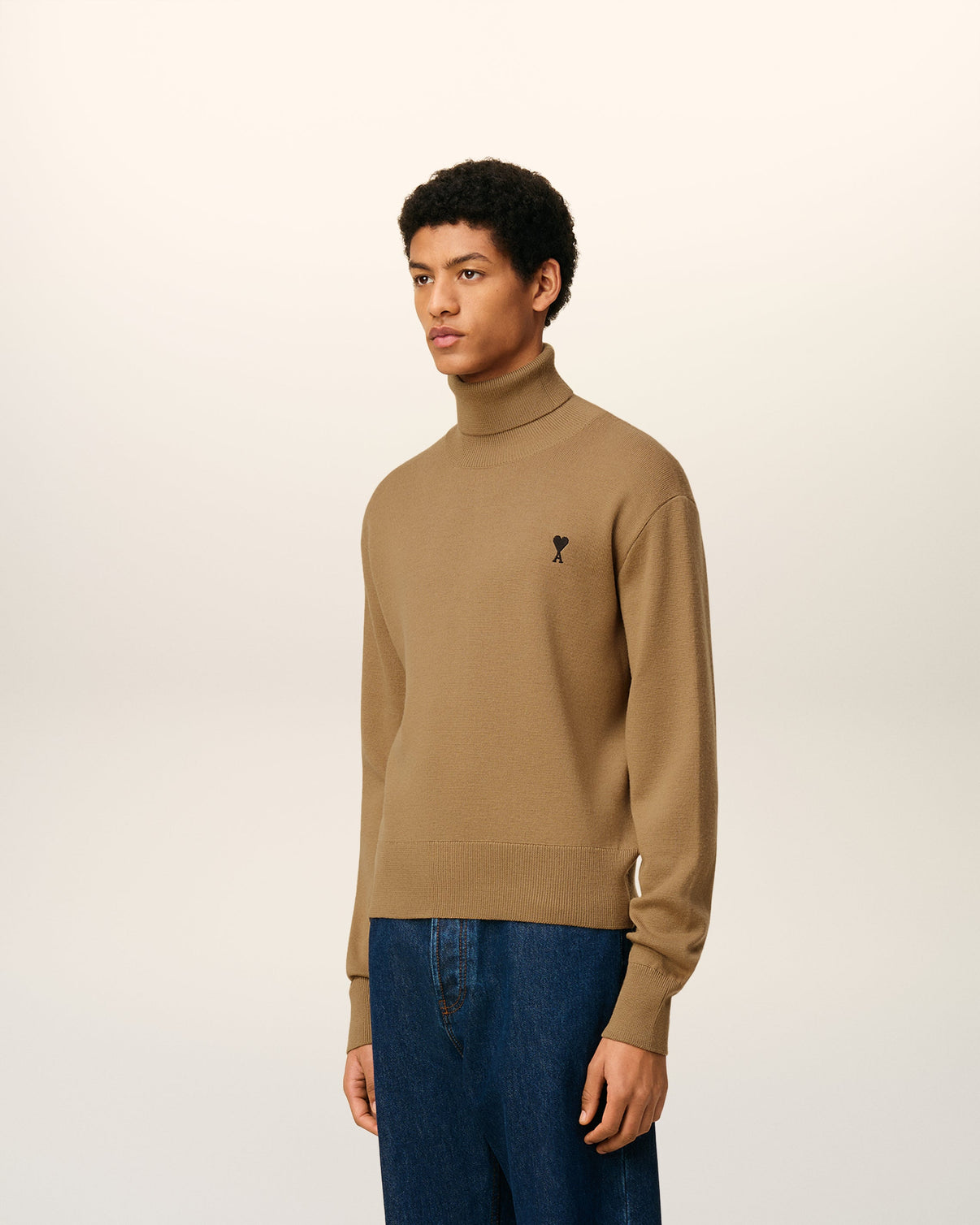 Brown Wool Turtle Neck Sweater