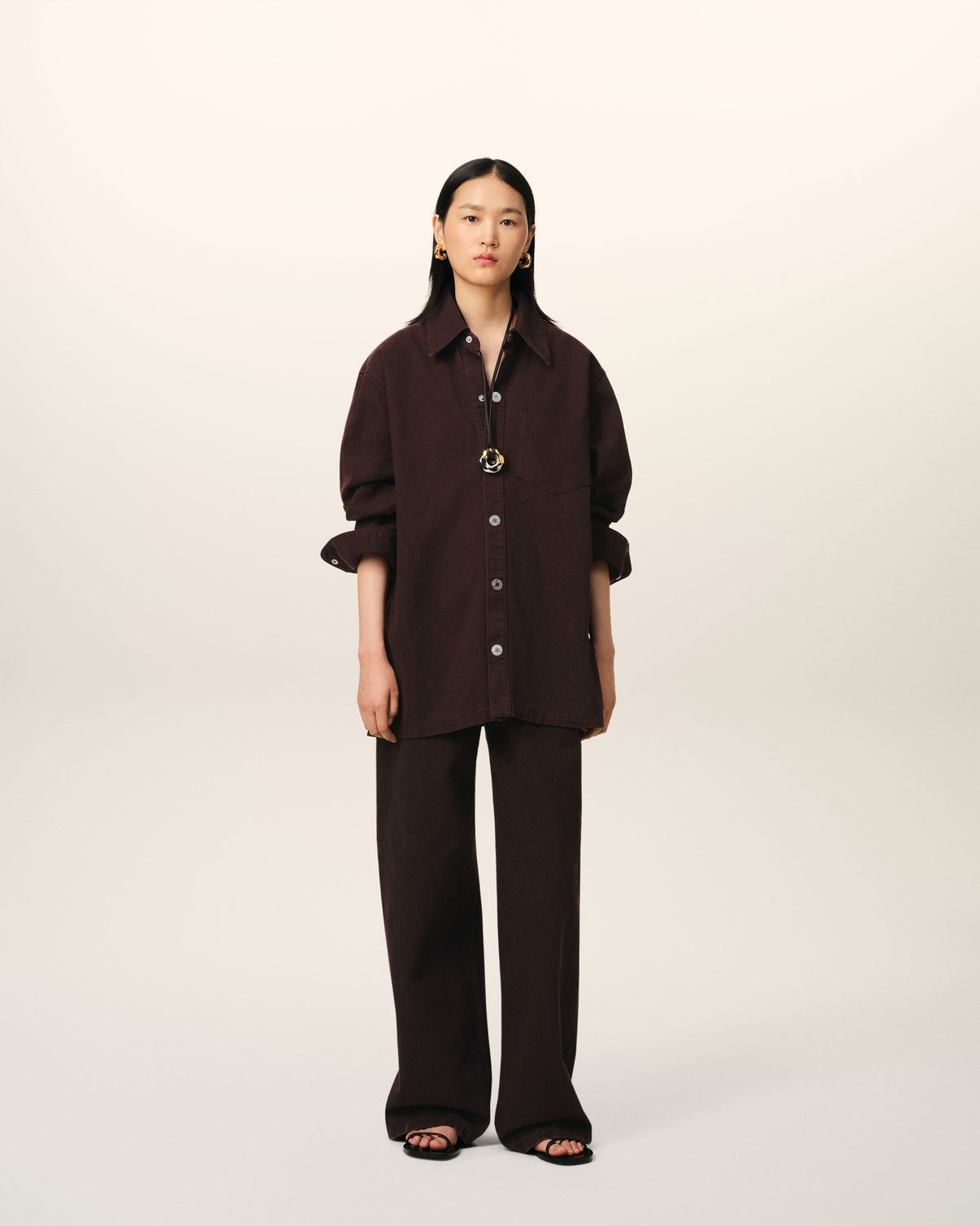 Burgundy Cotton Overshirt