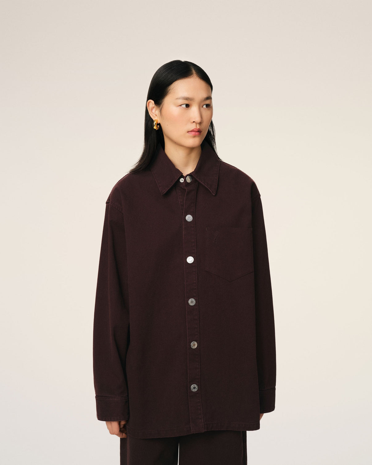 Burgundy Cotton Overshirt