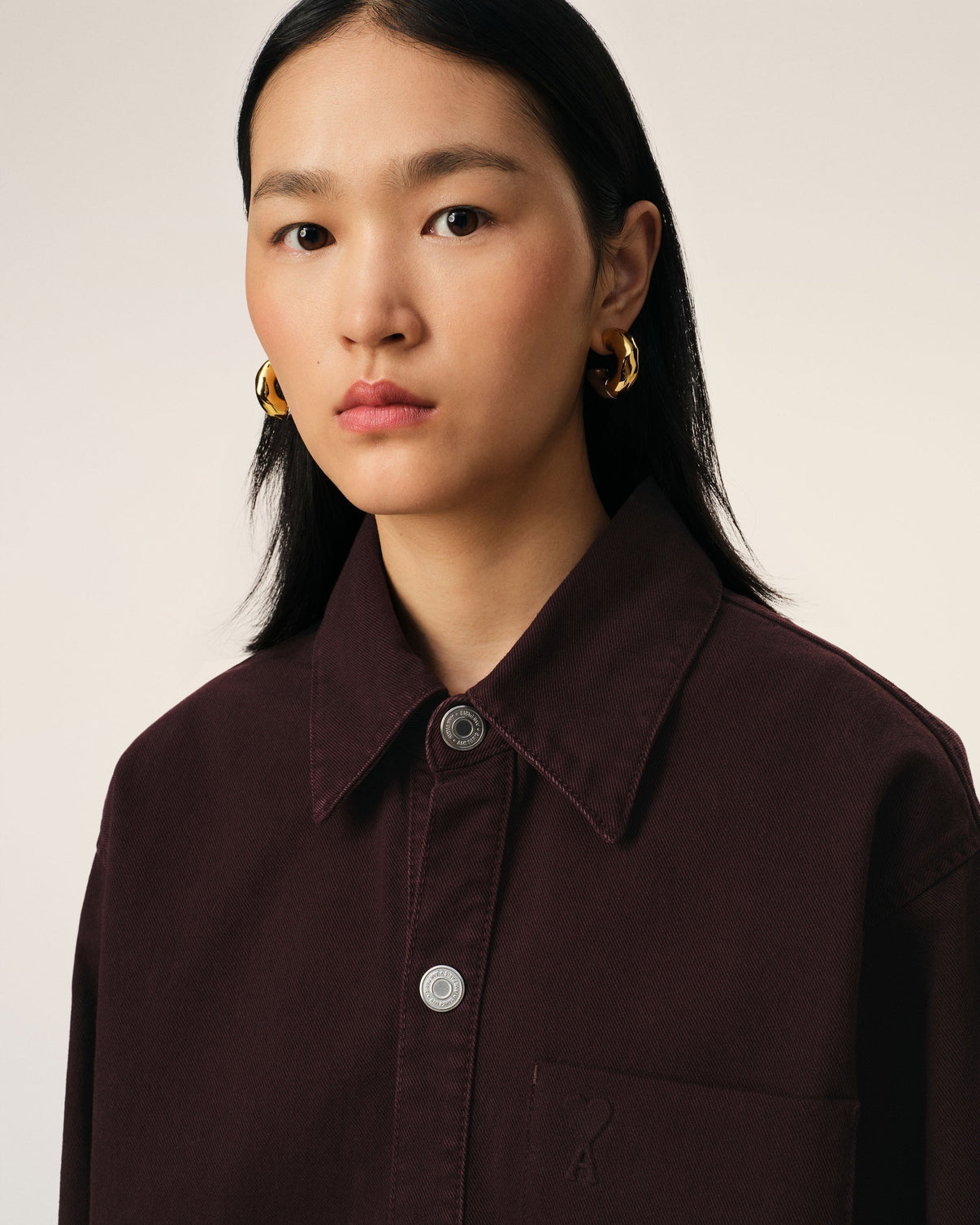 Burgundy Cotton Overshirt