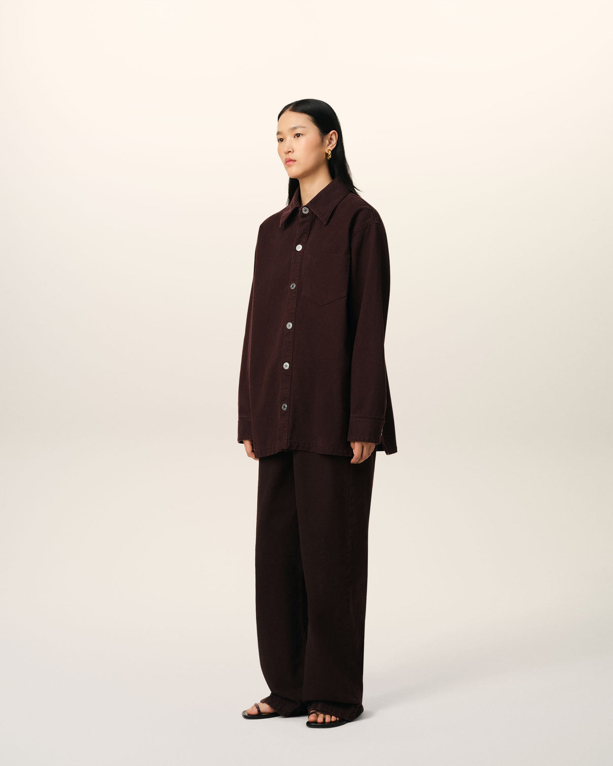 Burgundy Cotton Overshirt
