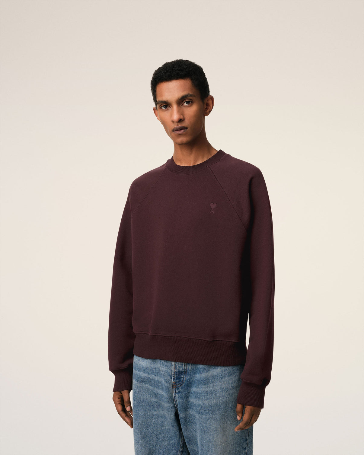 Burgundy Cotton Tonal Sweatshirt
