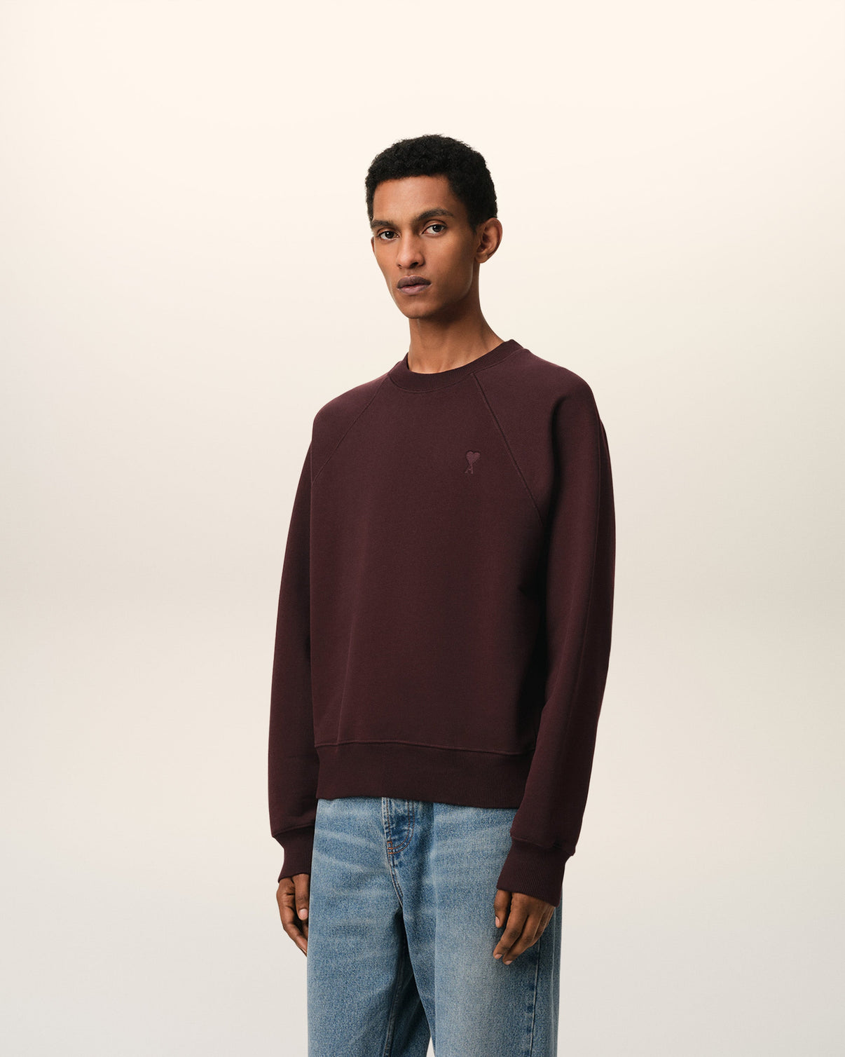 Burgundy Cotton Tonal Sweatshirt