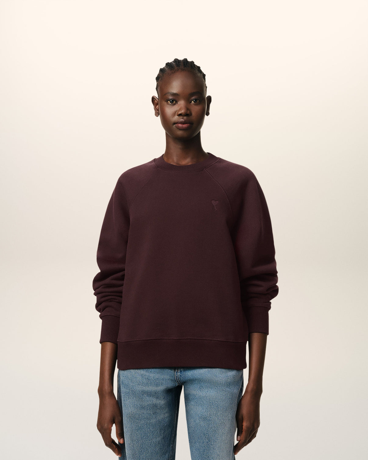 Burgundy Cotton Tonal Sweatshirt