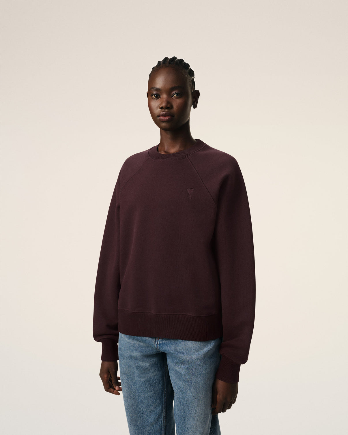 Burgundy Cotton Tonal Sweatshirt