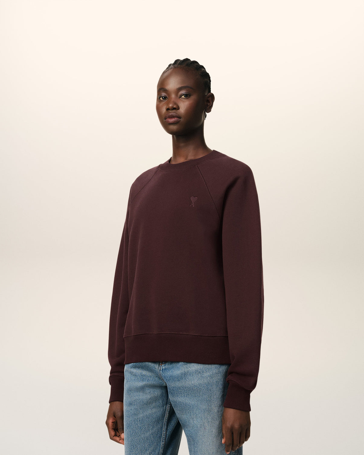Burgundy Cotton Tonal Sweatshirt