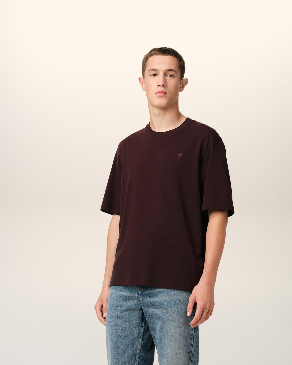 Burgundy Cotton Tonal T-Shirt