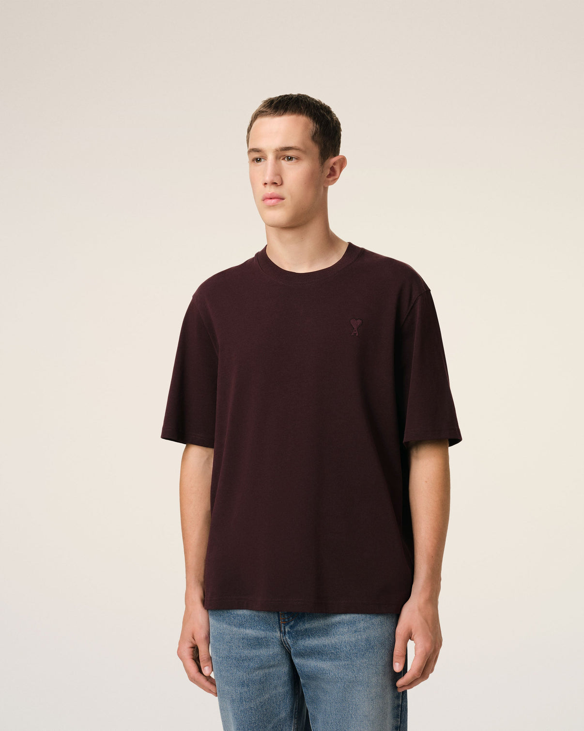 Burgundy Cotton Tonal T-Shirt