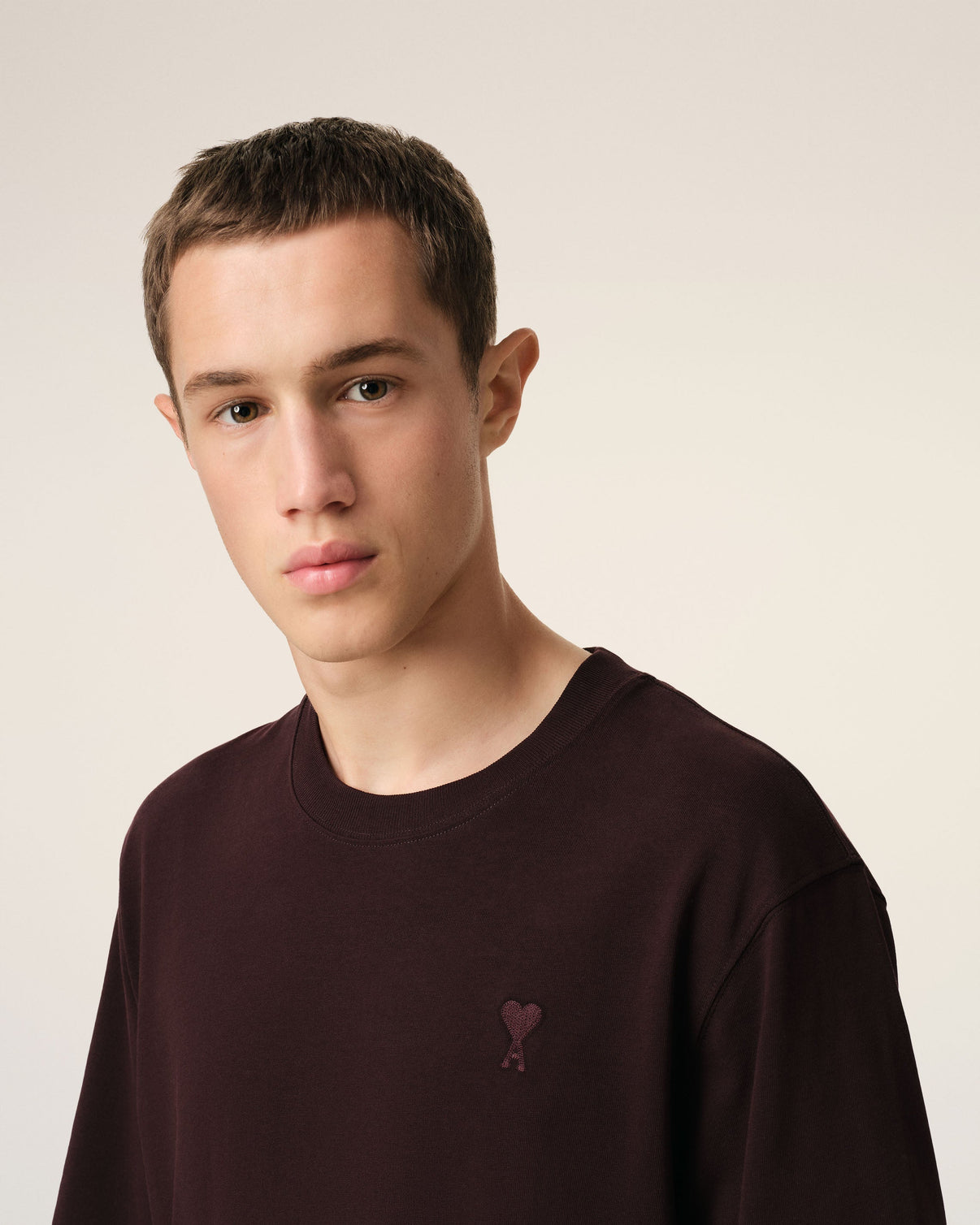 Burgundy Cotton Tonal T-Shirt