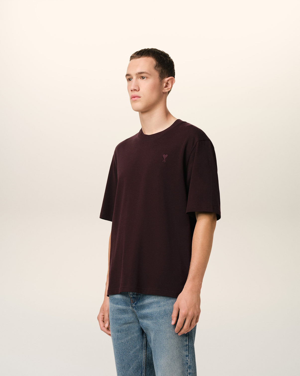 Burgundy Cotton Tonal T-Shirt