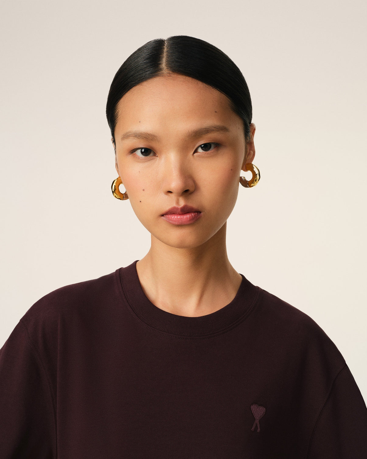 Burgundy Cotton Tonal T-Shirt