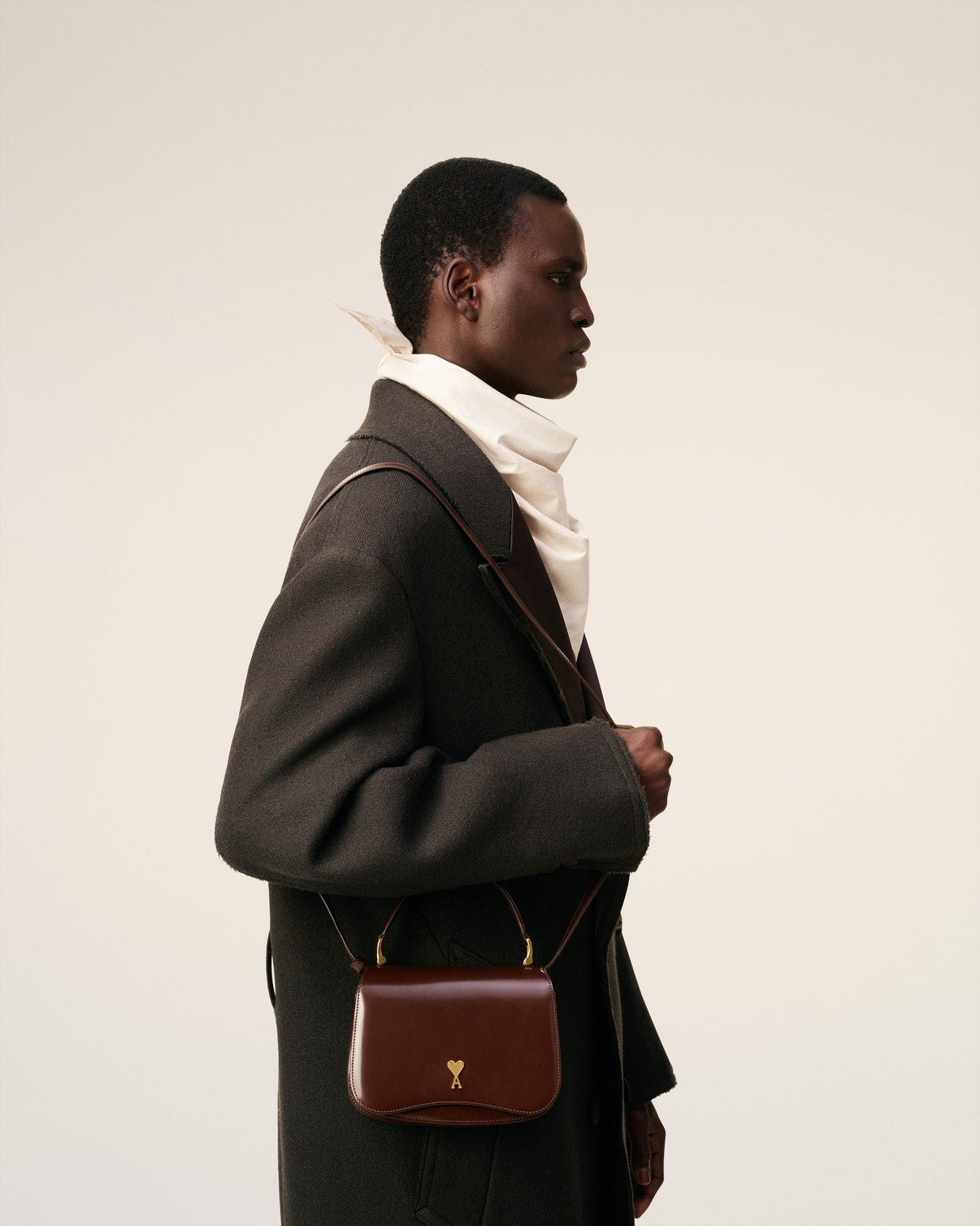 Burgundy Glazed Leather Handle Paris Paris Bag