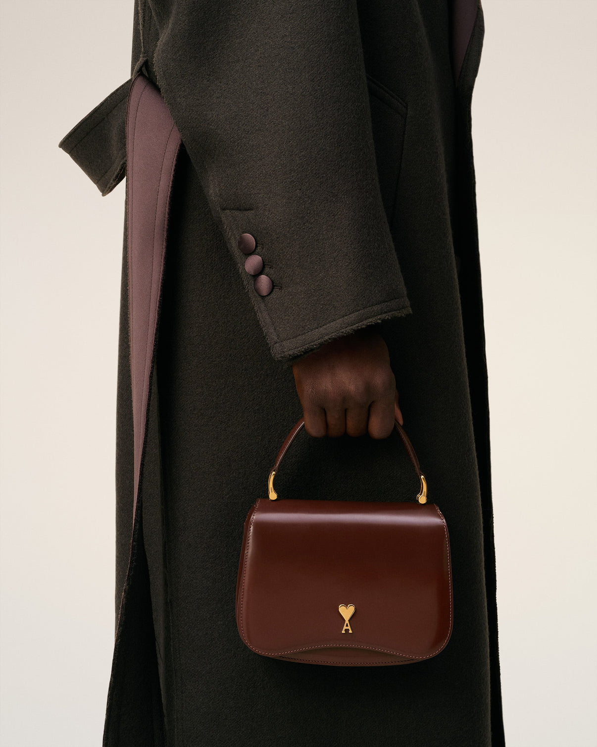 Burgundy Glazed Leather Handle Paris Paris Bag