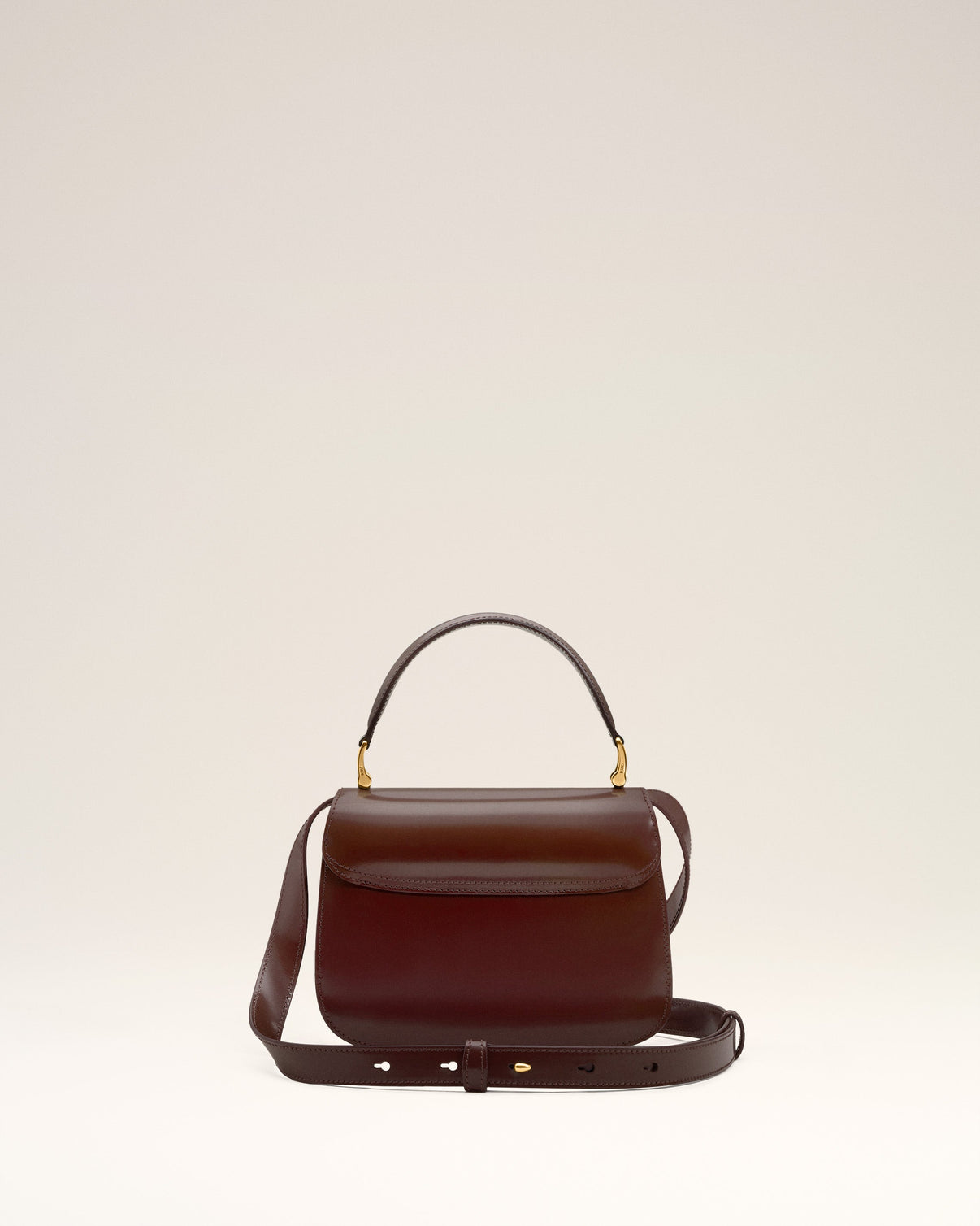Burgundy Glazed Leather Handle Paris Paris Bag