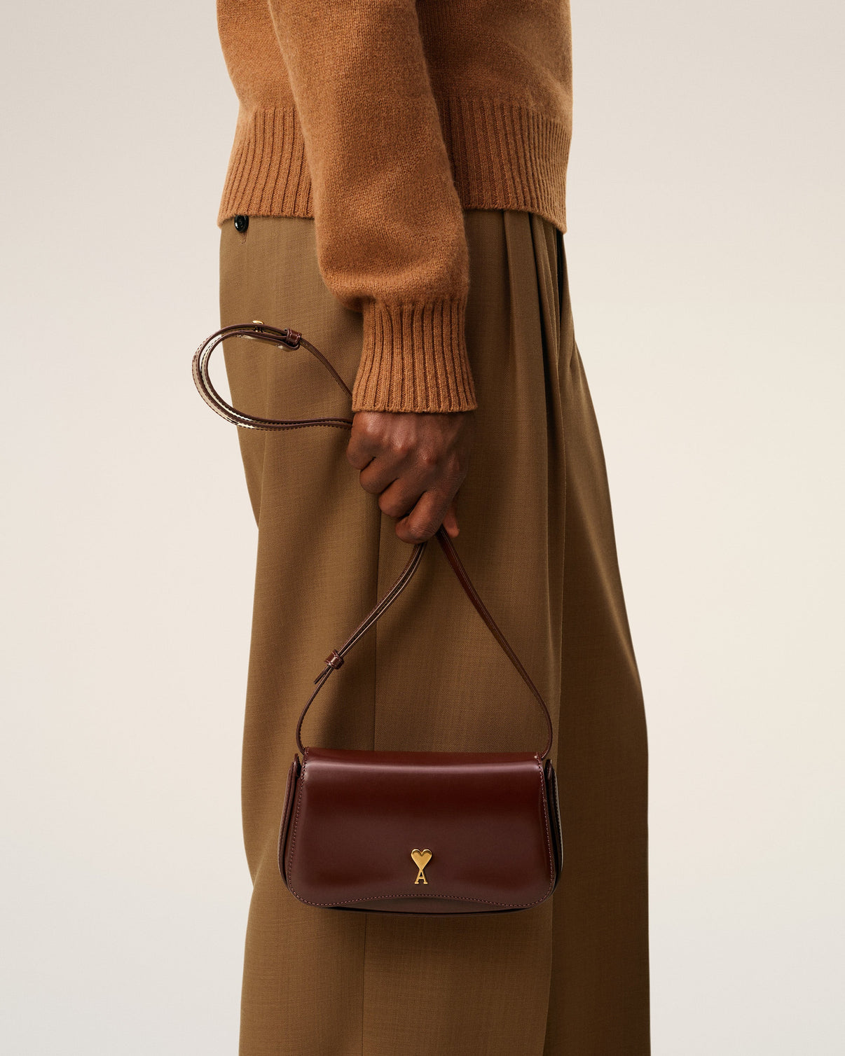 Burgundy Glazed Leather Small Crossbody Paris Paris Bag
