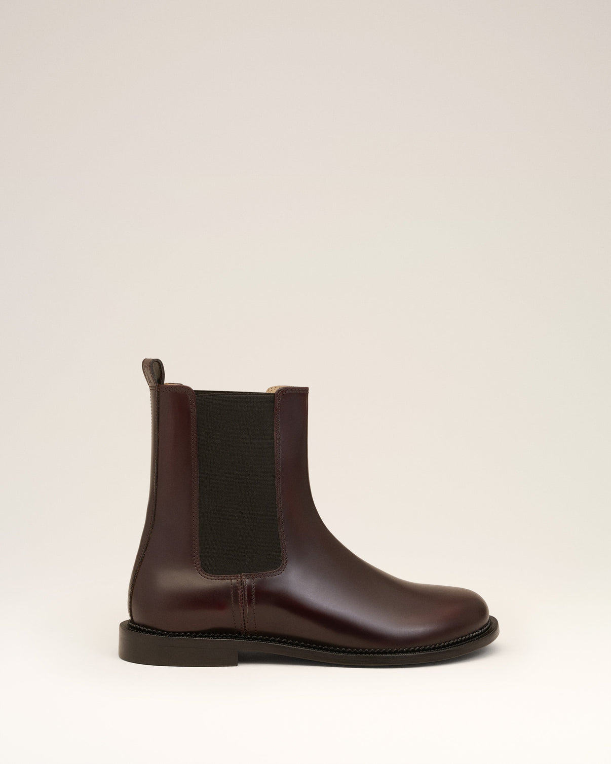 Burgundy Leather Anatomical Toe Chelsea Boots