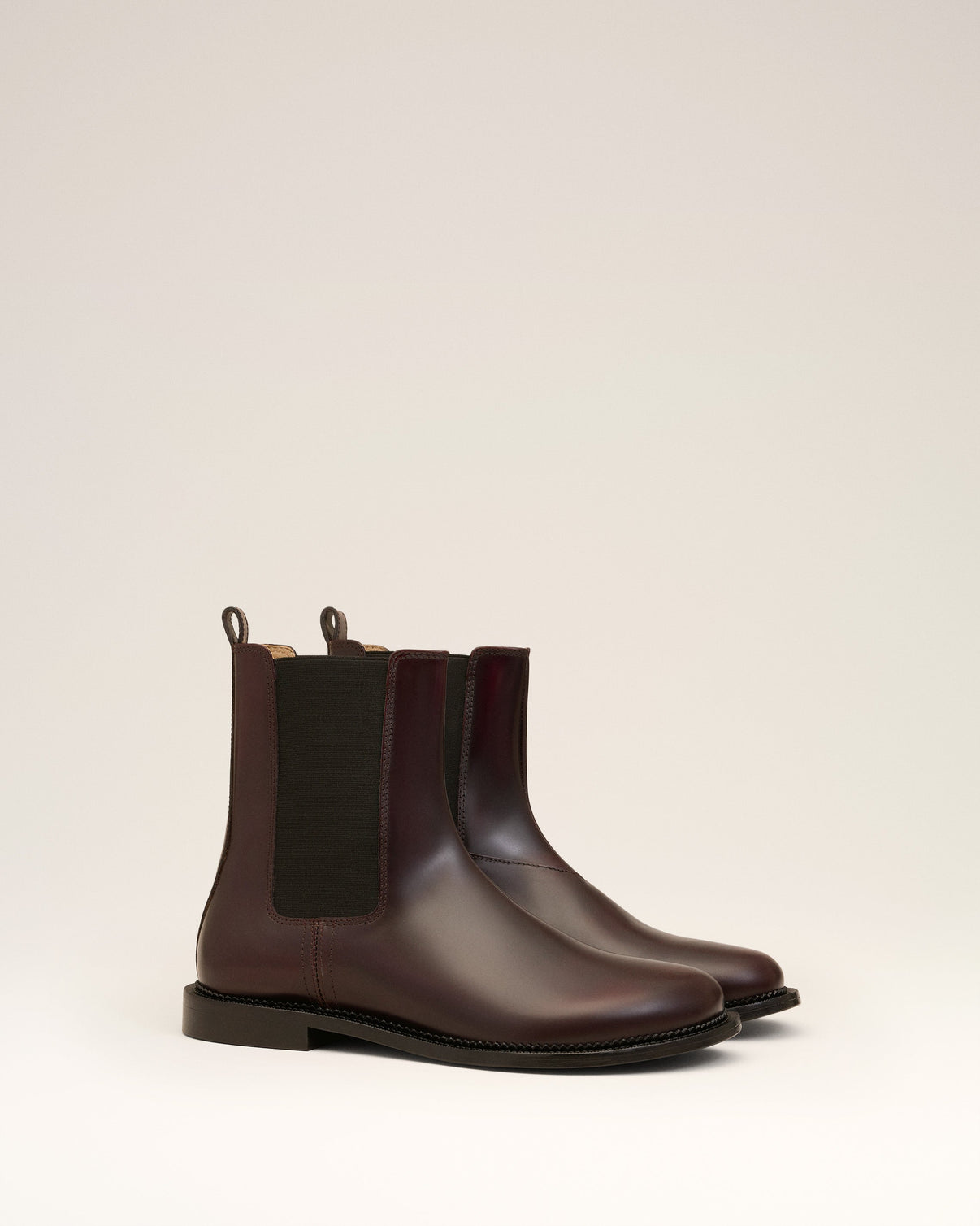 Burgundy Leather Anatomical Toe Chelsea Boots