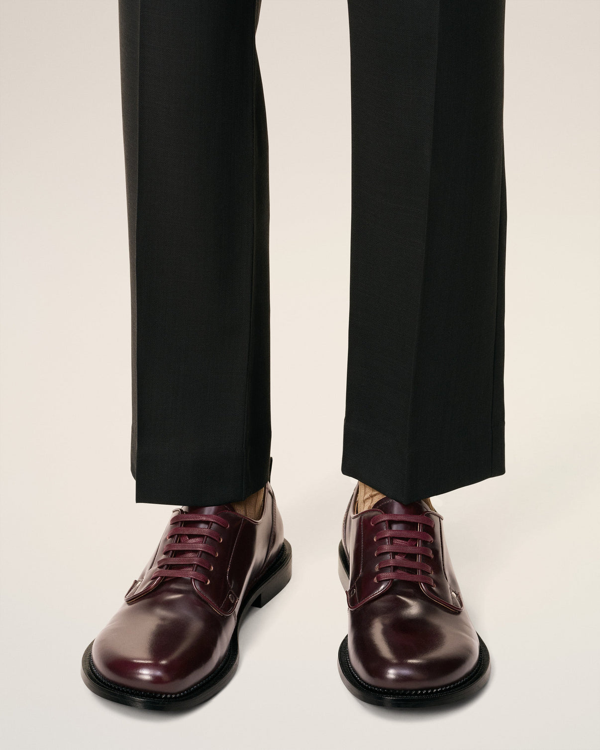 Burgundy Leather Anatomical Toe Derbies