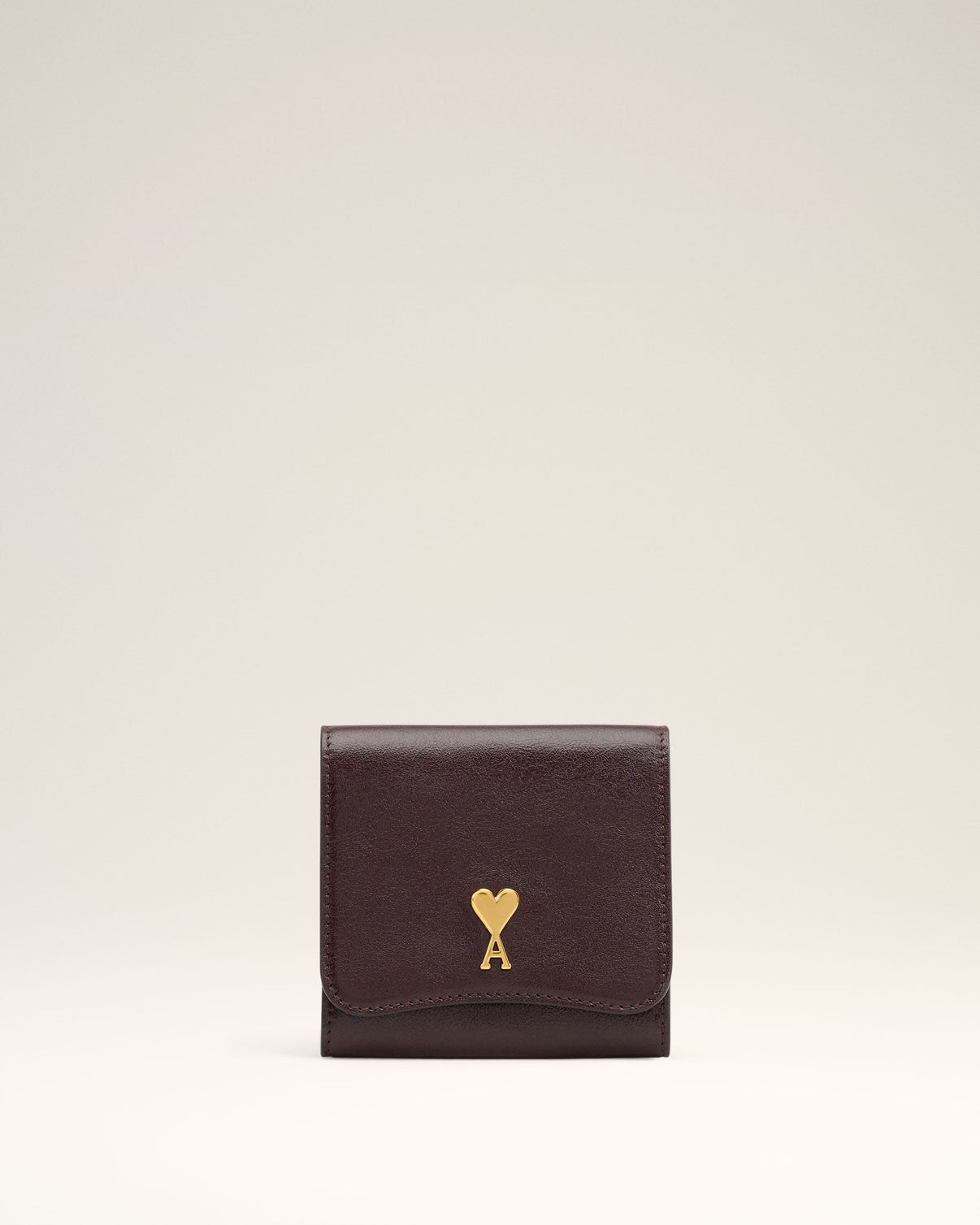 Burgundy Leather Paris Paris Compact Wallet