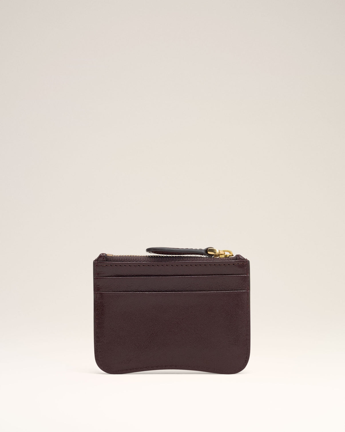 Burgundy Leather Paris Paris Zipped Card Holder