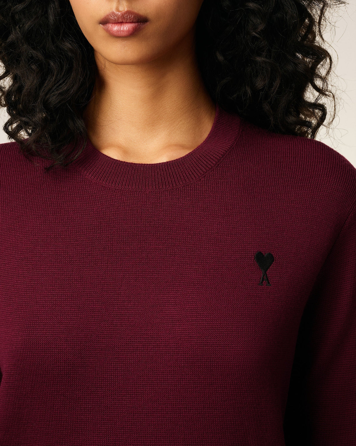 Burgundy Wool Crewneck Sweater