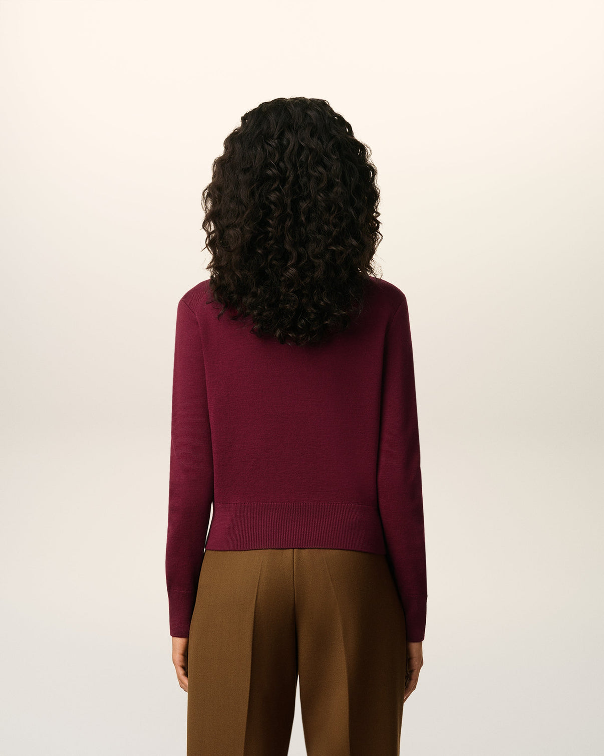 Burgundy Wool Crewneck Sweater