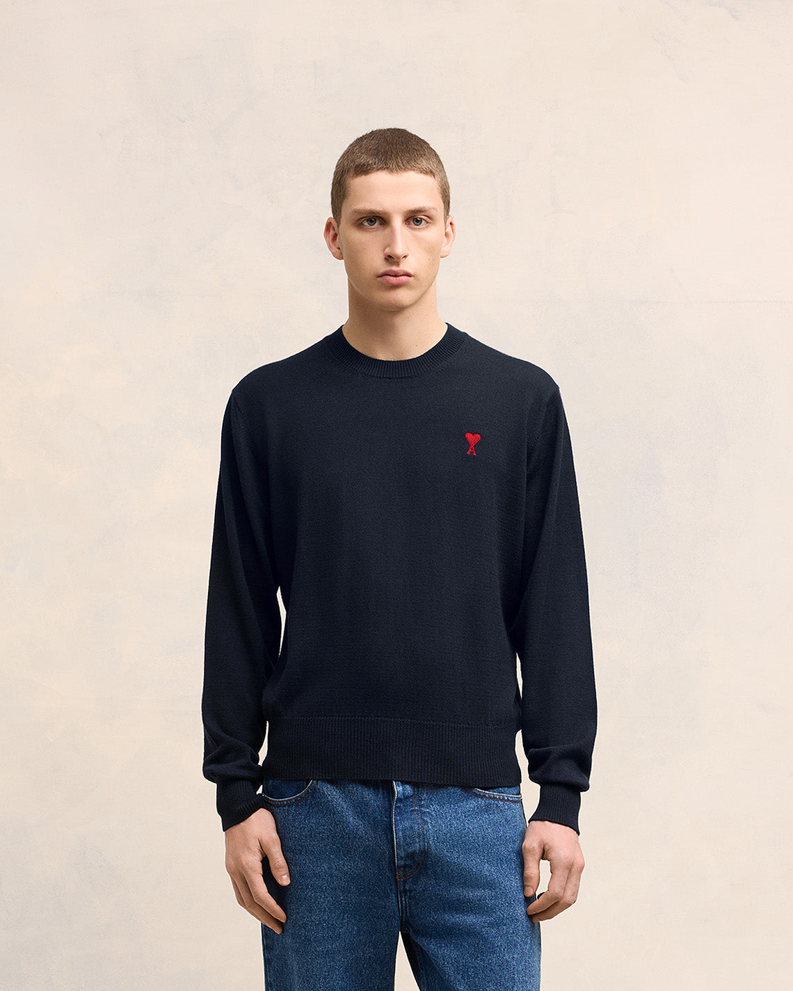 Embroidery Crew Neck Sweater