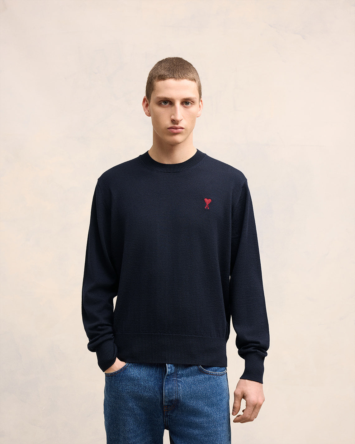 Embroidery Crew Neck Sweater