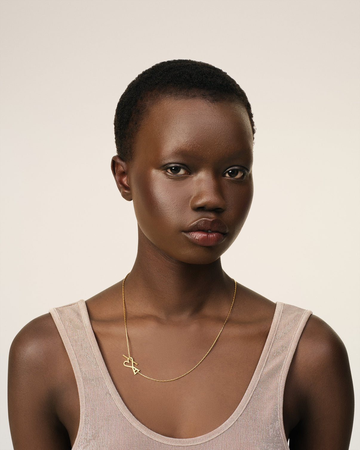 Gold Brass 2 In 1 Chain Necklace