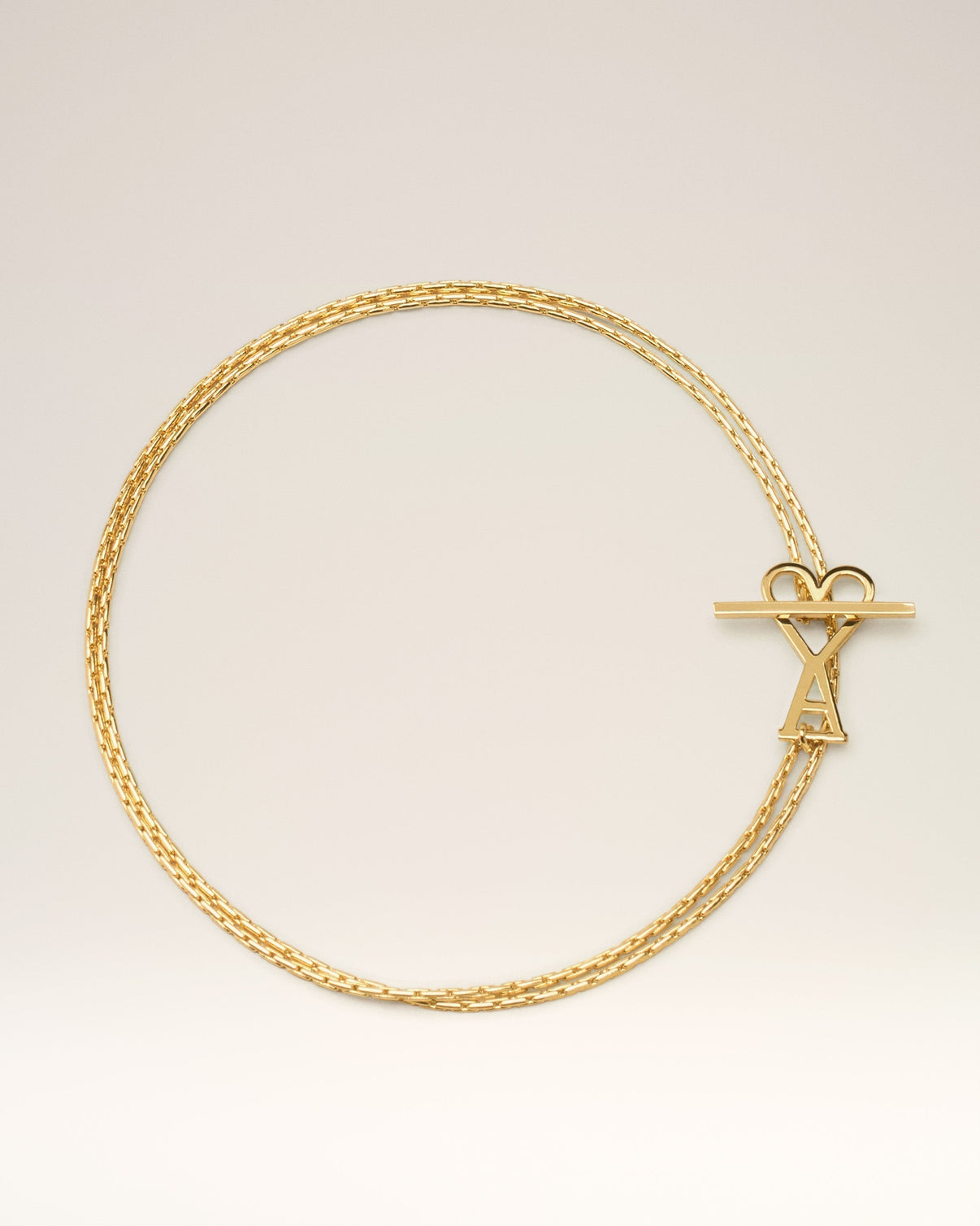 Gold Brass 2 In 1 Chain Necklace