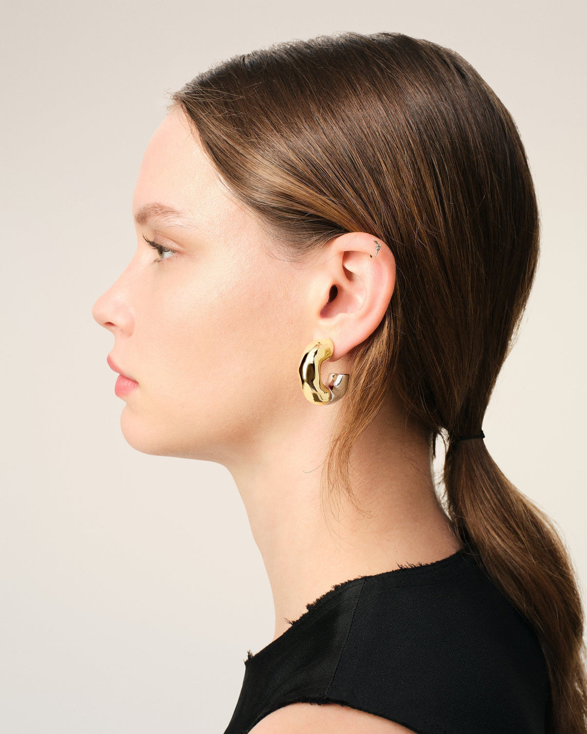 Gold Brass Dune Hoops
