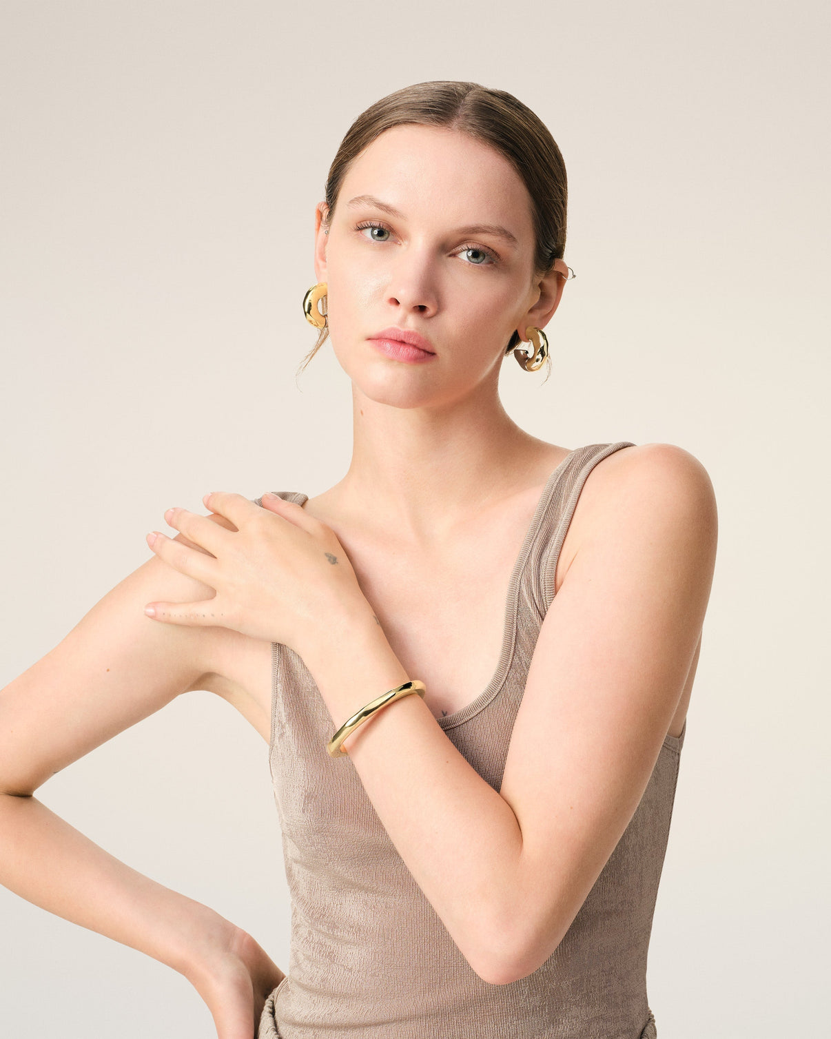 Gold Brass Dune Small Size Cuff