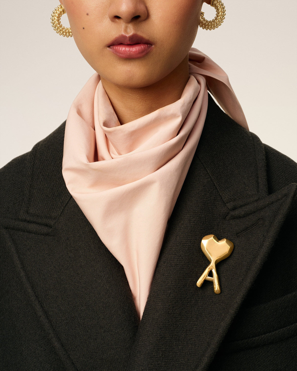 Gold Brass Hammered Pin