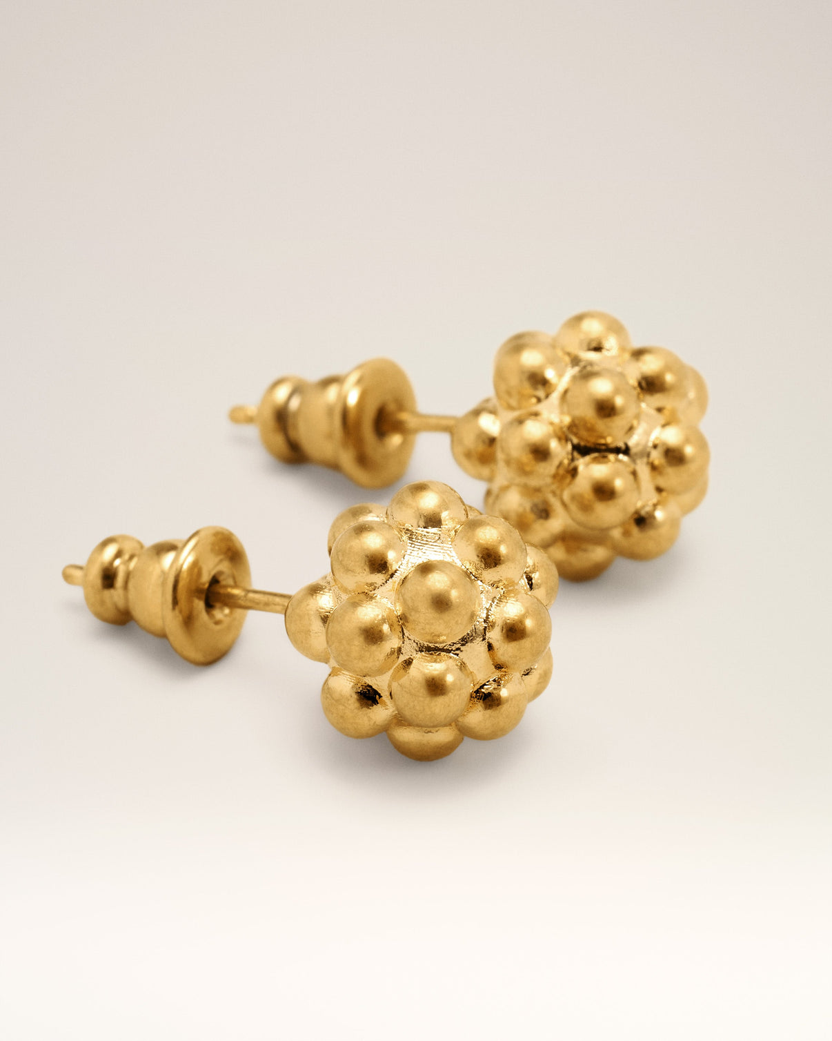 Gold Brass Pearl Studs