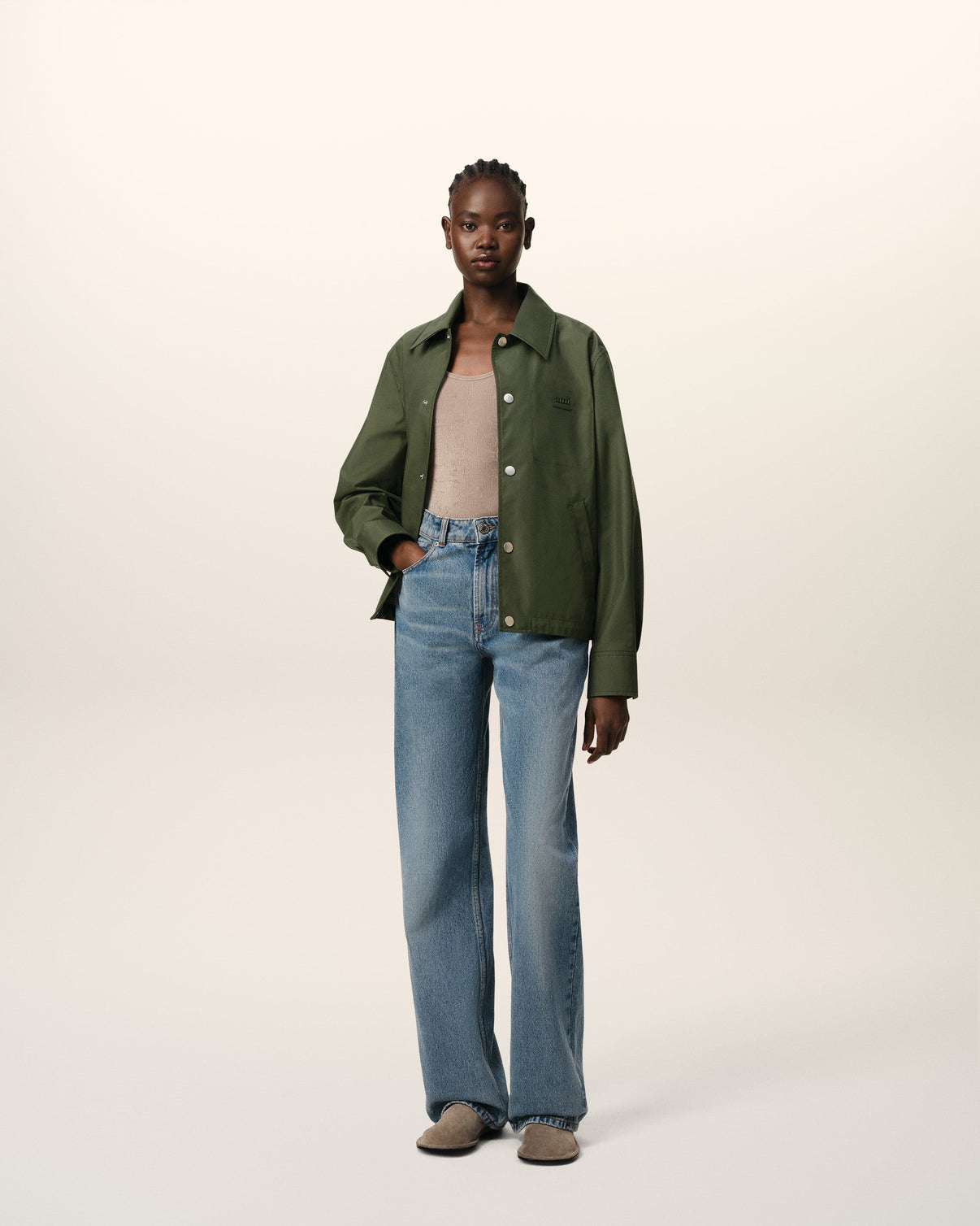 Green Buttoned Jacket