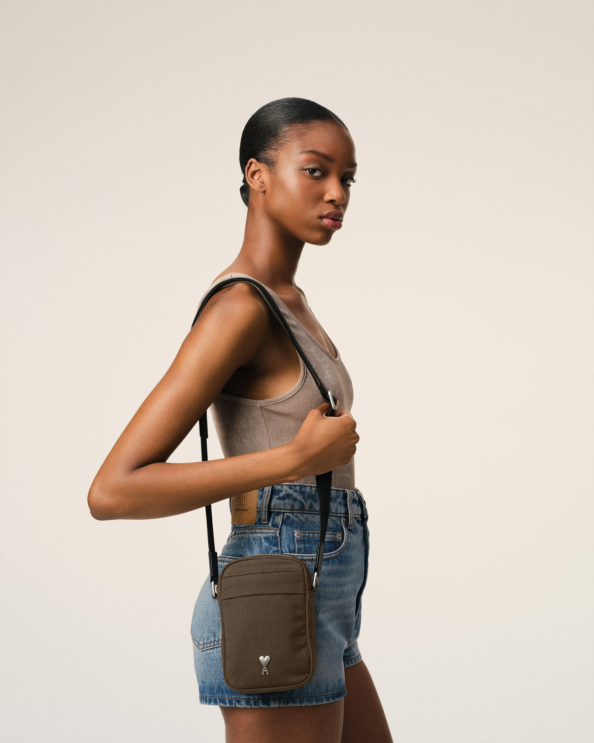 Green Canvas Small Crossbody Bag