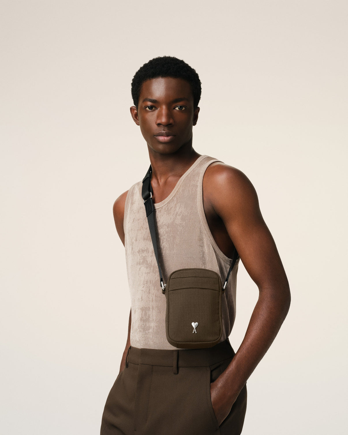Green Canvas Small Crossbody Bag
